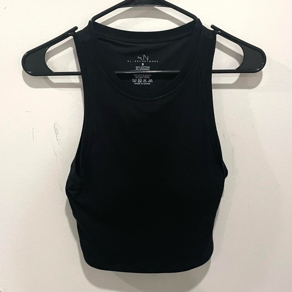 Klassy Network Crop Brami Racerback Tank Small with Removable Padding